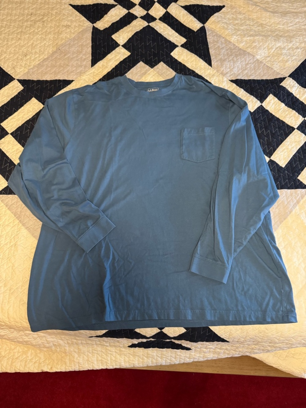 LL Bean Long Sleeve Pocket Tee - Blue - 3XL